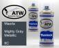 Preview: Mazda, Mighty Gray Metallic, 6C: 400ml Sprühdose + 400ml Klarlack - Set, von ATW Autoteile West.